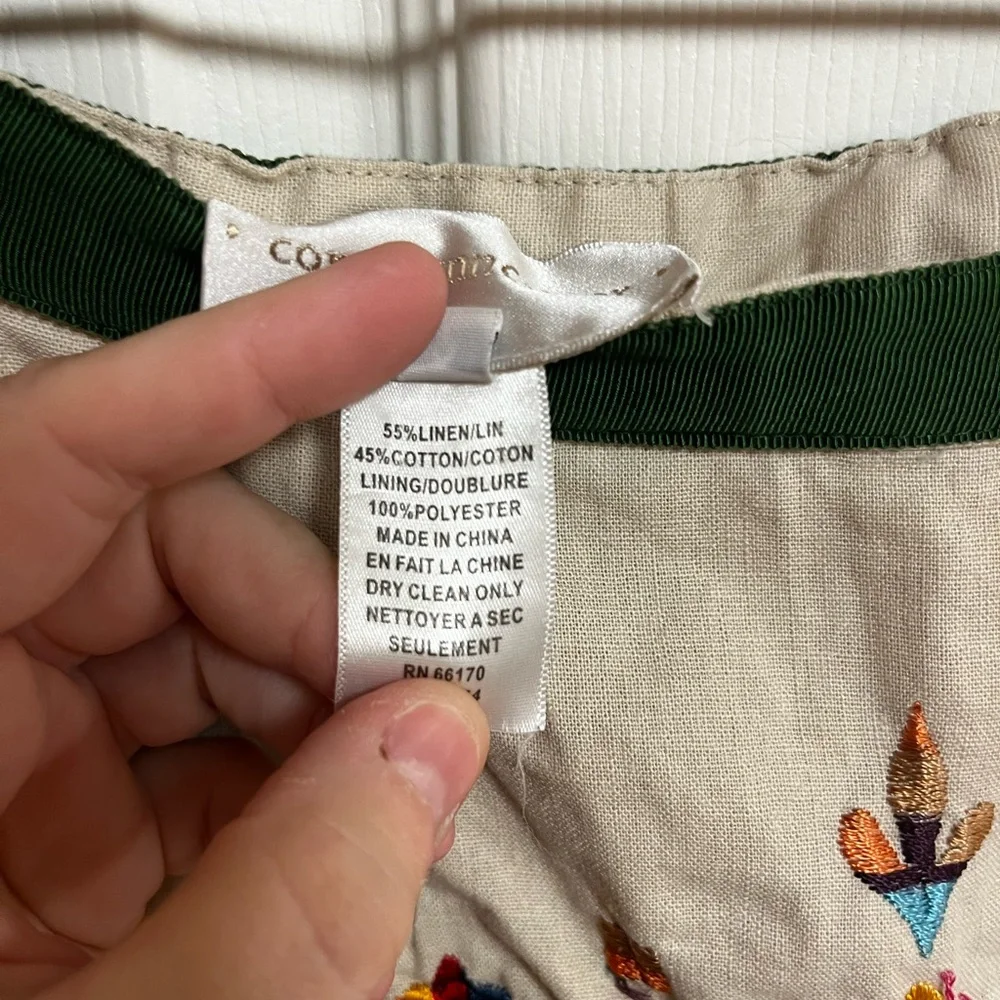 Anthropologie Cream Multicolor Embroidered Pencil Skirt - Picture 11 of 13